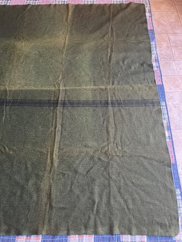 Vintage Large Heavy Wool Blanket Striped Faded 60x77 - Picture 2 of 8