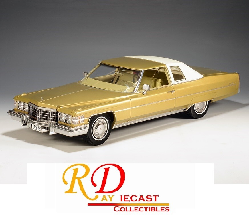 1974 CADILLAC COUPE DEVILLE PROMENADE GOLD MET 1:18 SCALE BY STAMP