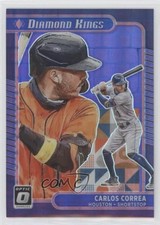 2021 Donruss Optic Diamond Kings Purple Pandora Prizm 72/99 Carlos Correa w5c