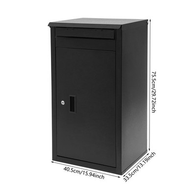 Wall-Mounted Parcel Drop Box, Package Delivery Box, Large Mail Box with Key Lock