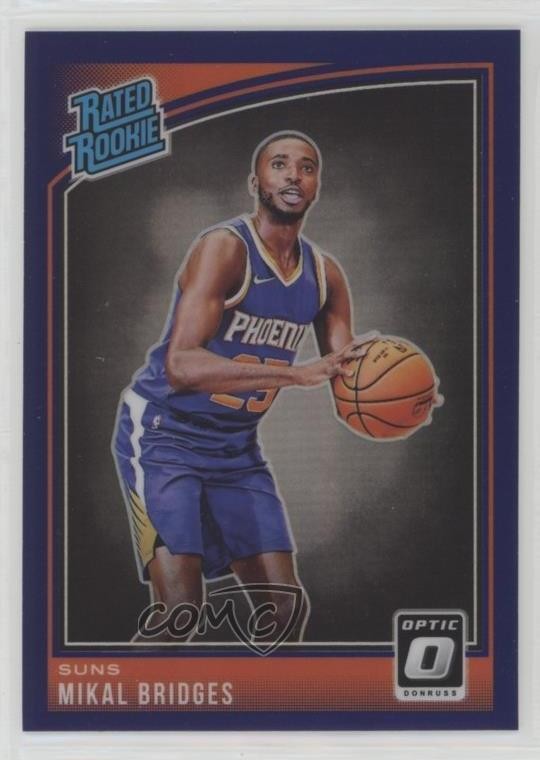 2018-19 Panini Donruss Optic Rated Rookie Purple Prizm Mikal Bridges #200 o8g