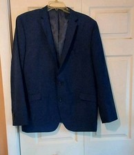 Kenneth Cole Reaction Techni-Cole Men Blue Suit Jacket Blazer Unsized 29" L READ