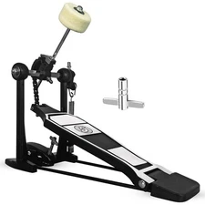 5 Core Bass Drum Pedal Mount Adjustable Felt Beater Head Single Chain Foot Pedal