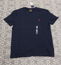 New Polo Ralph Lauren Men's V-Neck T-Shirt Tee - SMALL - Ink navy blue 
