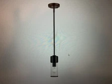 livex lighting 1 Light Mini Pendant Black Crome 17140-46