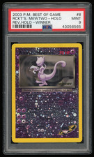 2003 POKEMON BEST OF GAME 8 ROCKET'S MEWTWO REVERSE HOLO - WINNER PSA 9