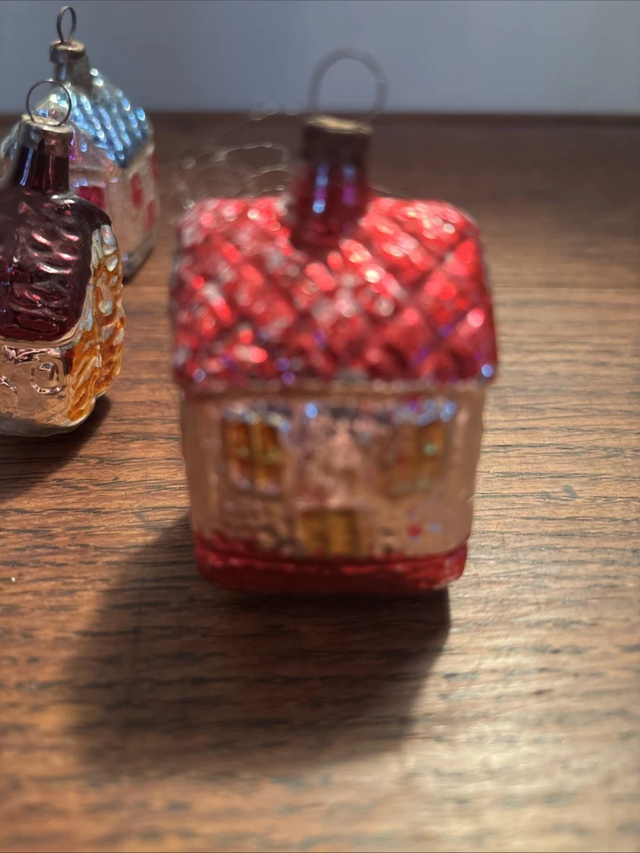 Antique Mid century Cottage Christmas Tree Decorations X 3 - Image 4 of 4