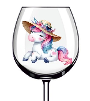 12x Niedliche Einhorn Vinyl Aufkleber Abziehbild Becher Weinglas Flasche Laptop Tasse