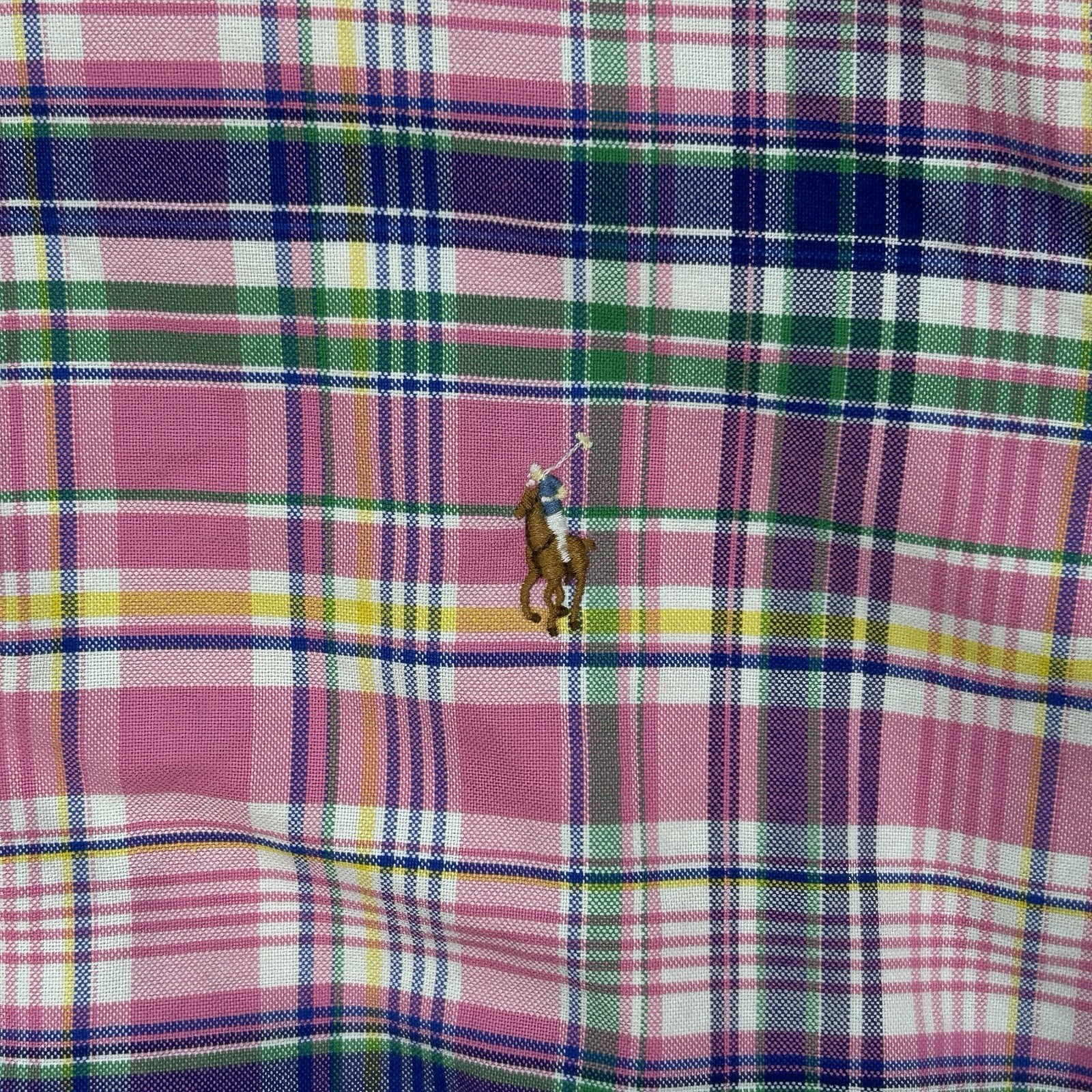 Polo Ralph Lauren camicia abbottonata uomo grande quadri carne pony preppy.