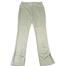 Croc Embossed 1X Faux Leather Reptile Split Hem High Rise Stretch 80s 90s Glam