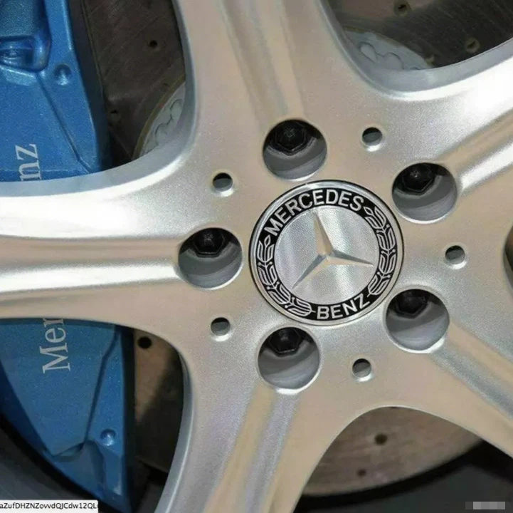 4PCS For Mercedes-Benz Wheel Center Caps Emblem Rim Hub Cover Badge 75MM Black Foto 4 de 4