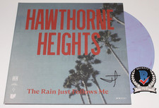 JT WOODRUFF SIGNED HAWTHORNE HEIGHTS THE RAIN FOLLOWS ALBUM VINYL BECKETT COA