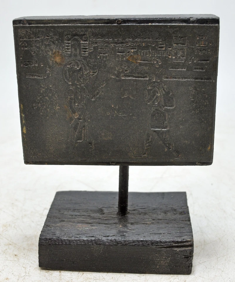 Antique Wooden Metal Printing Press Dye on Stand Original Old Hand Crafted - Image 3 of 4