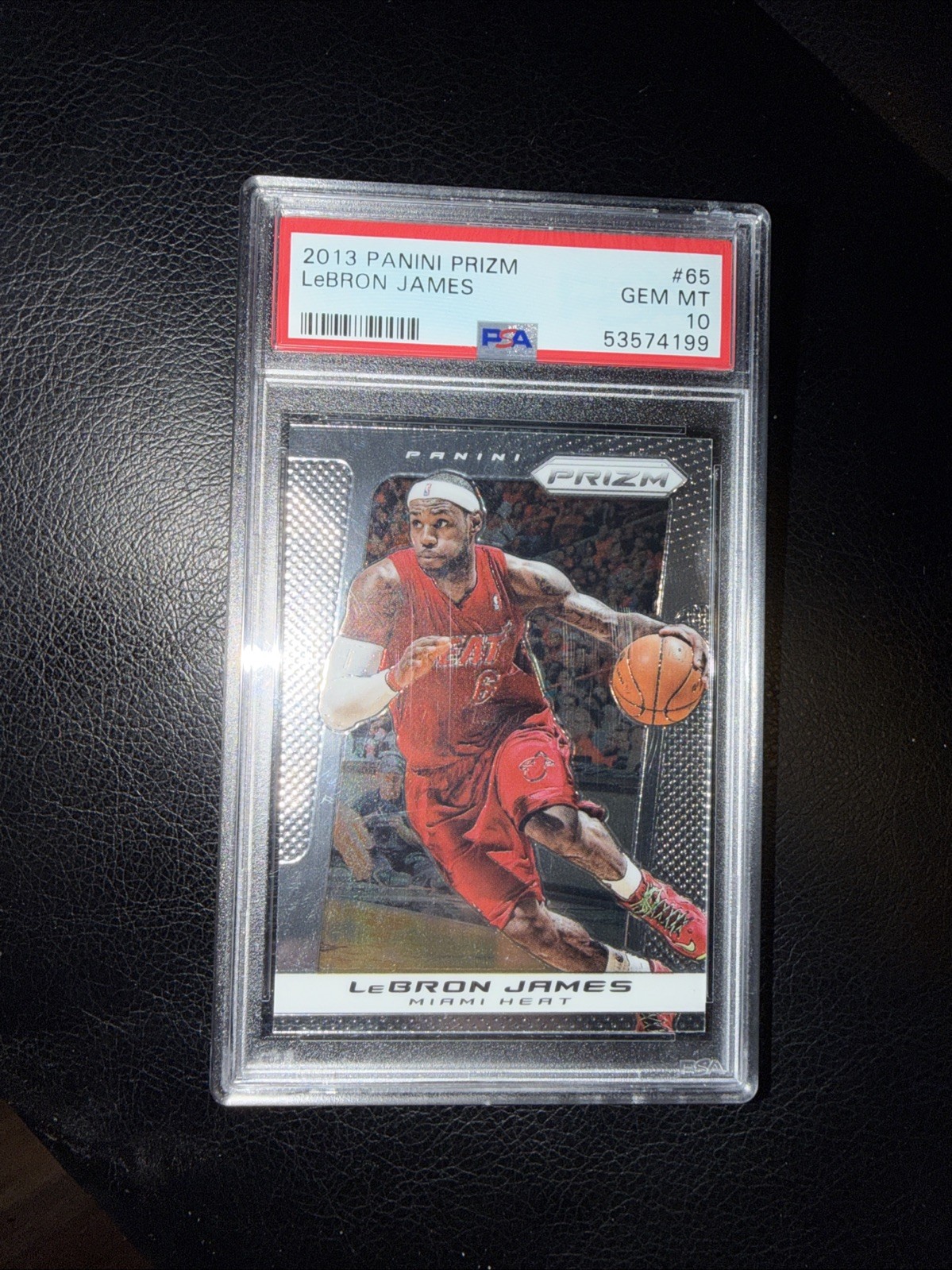 🔥 2013 Panini Prizm LeBron James #65 PSA 10 Gem Mint Clean Case Jersey # Serial view 4