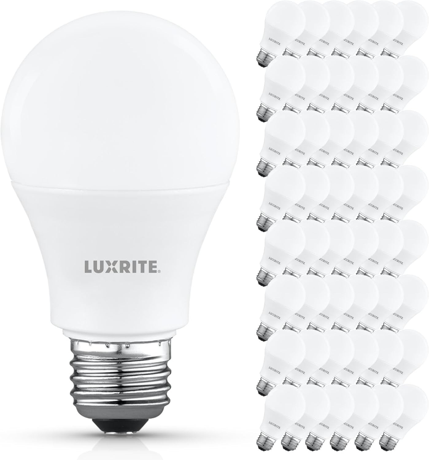 60W Equivalent A19 LED Light Bulbs, Soft White 3000K, 48 Pack, E26 Base