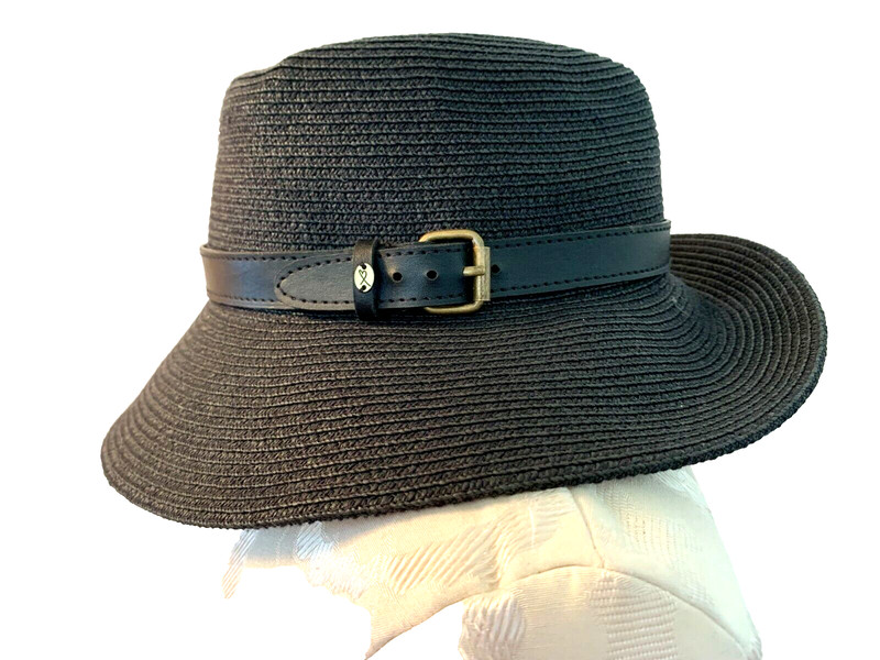 BETMAR New York Hat Black Belted Paper Blend Fedora One Size Style C152