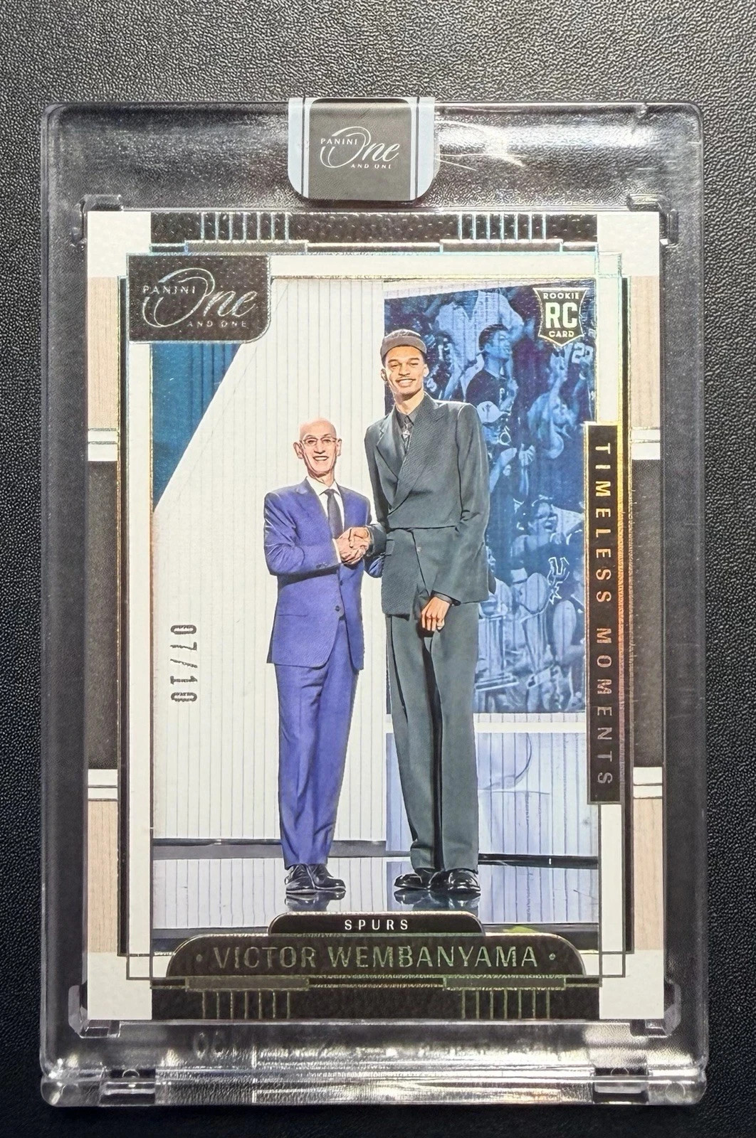 2023 One And One Victor Wembanyama Rookie Draft Night Timeless Moments Gold /10!