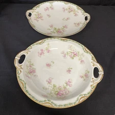 Haviland Limoges Schleiger 66- 2 Oval Platters W/ Handles 10” Bowl/11” Plate