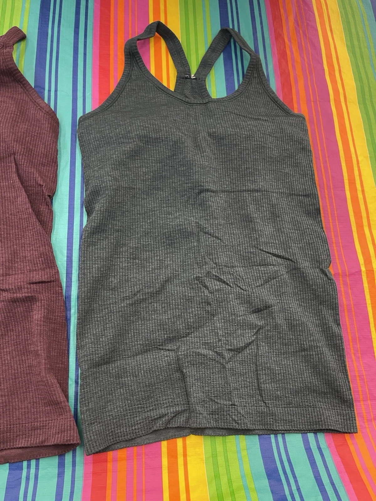 lululemon ebb to street lot of 2 maroon tank-top