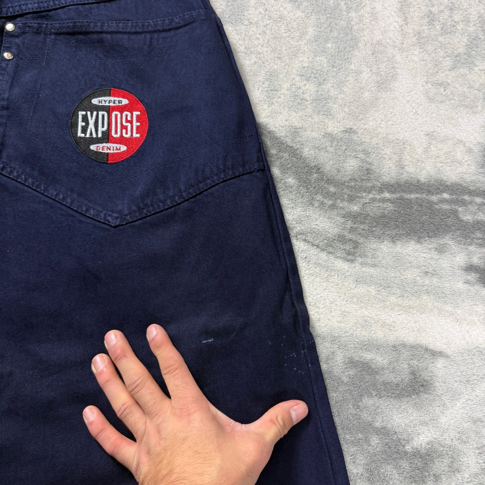 Vintage Hyper Expose Denim 2000s Y2K Oversized Baggy Size W28" Navy Jeans image 3