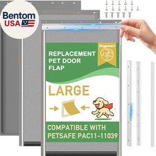 3-Flap Dog Door Replacement Insulated Flap with Clamp, Metal Bracket and Screws,
