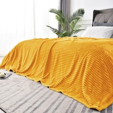 BEDELITE Fleece Blanket King Size   3D Ribbed Jacquard Soft and Warm Decorati...