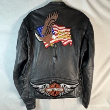 Vintage Harley Davidson Pro Rider USA Leather Jacket Mens 48 Black Motorcycle