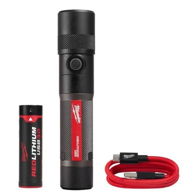 #ad New Milwaukee 1100 Lumens LED USB Rechargeable Twist Focus Flashlight $52.00
