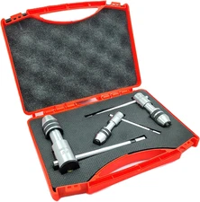 A.D. International Set of 3 Reversible Ratchet Adjustable Tap Wrench with Plasti