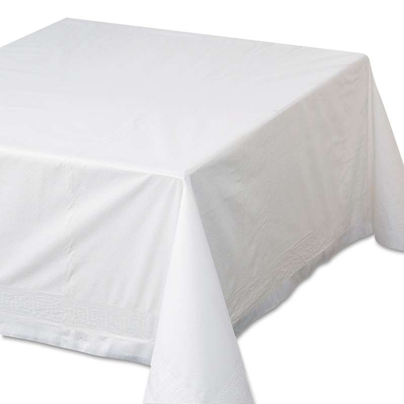 Tissue/Poly Tablecovers, 82" Diameter, White, 25/Carton