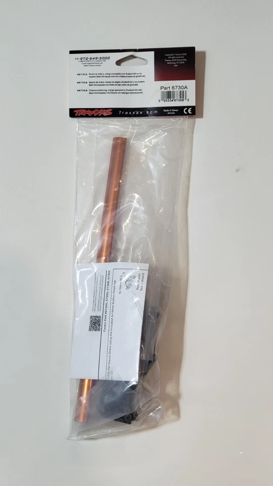 Traxxas 6730A Chassis brace kit ORANGE for Rustler 4x4 & Slash 4x4 LCG Chassis - Image 3 of 4