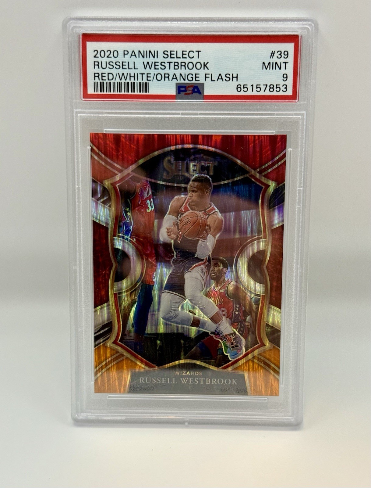 2020 Panini Select Concourse Red White Orange Flash Prizm Russell Westbrook #39