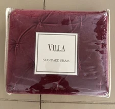 Villa by Noble Excellence SONNET  Velvet Standard Sham 20" x 26" Burgundy Wine