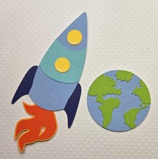 Rocket Set. Scrapbook, Card Making Paper Piecing