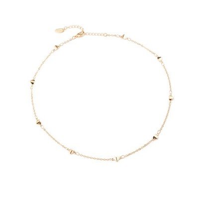 3D Herz Halsreif Stern Choker Halsketten Scheibe Münze schlicht 14K vergoldet zart
