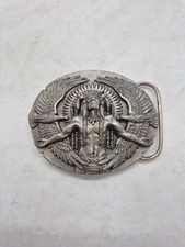 Vtg 1991 Native American 2 Eagles Metal Belt Buckle Siski You Buckle Co X-92