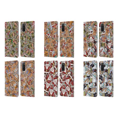 HEAD CASE DESIGNS CHRISTMAS PRINTS LEATHER BOOK WALLET CASE FOR SAMSUNG PHONES 1