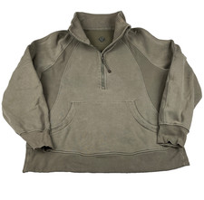 Lululemon Scuba Oversized Funnel Neck Half Zip Hoodie M/L Olive Green FLAWED