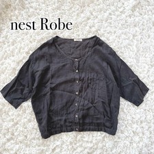 nest Robe 100 Linen Blouse Size 54cm Length Used Unique Texture