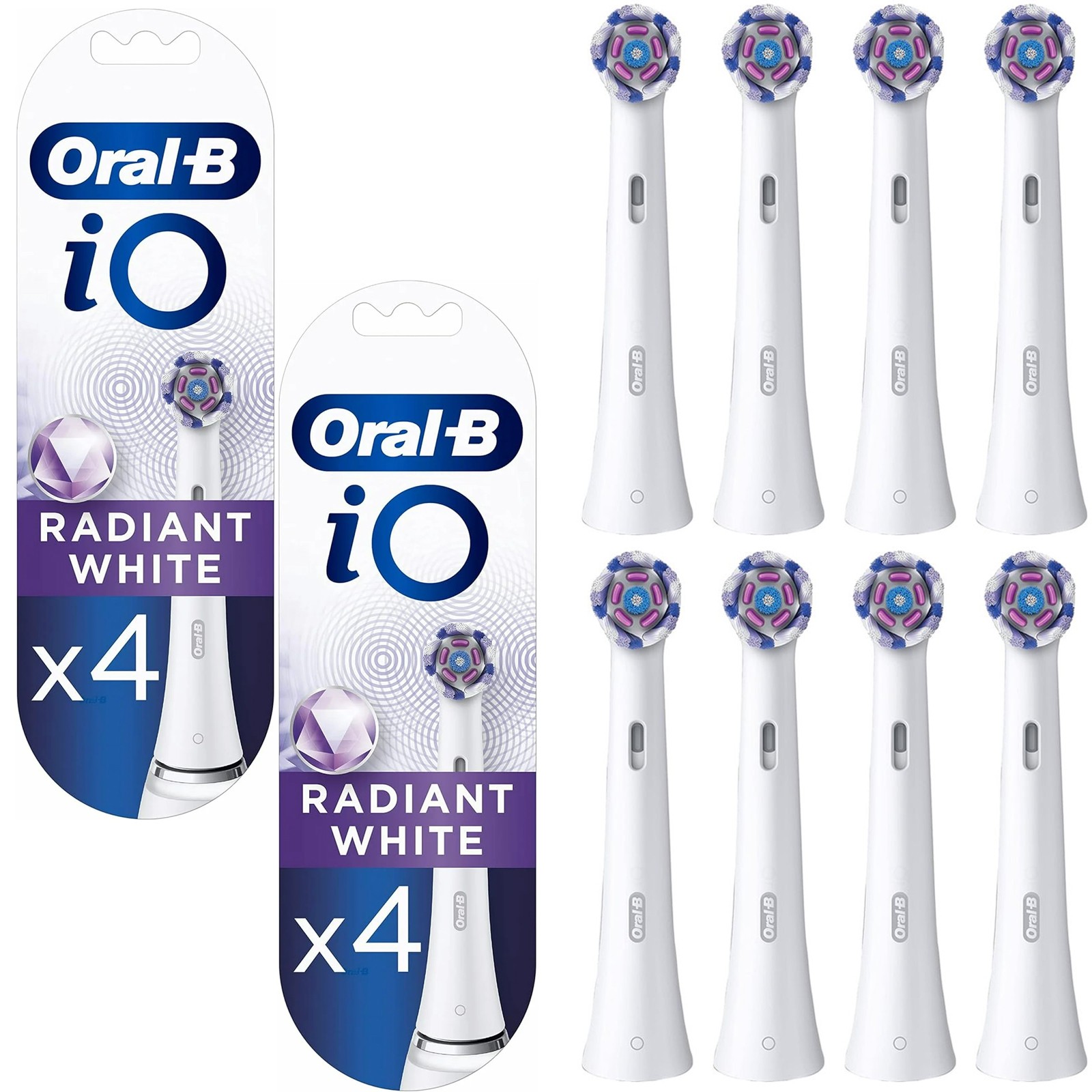 8 Count Electric Toothbrush Head Plaque Removal Bristles Ultimate Radiant White