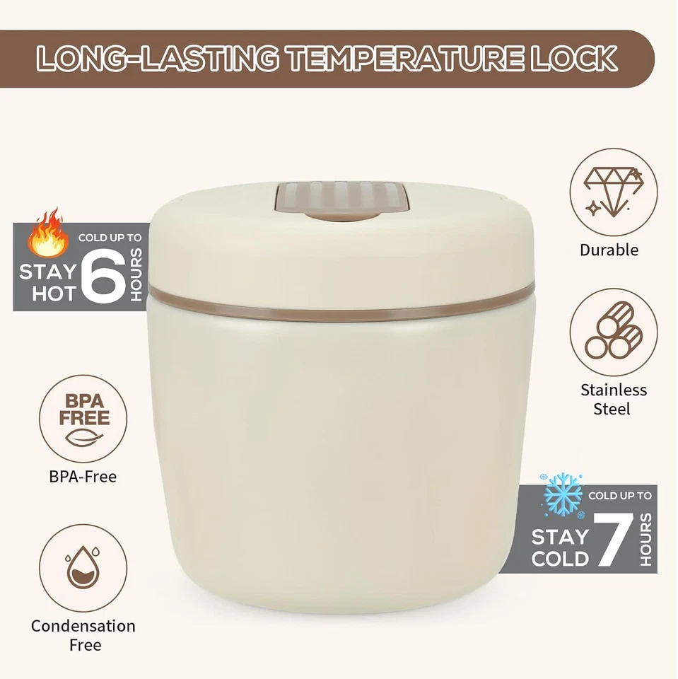 Thermos per Alimenti Caldi 1200 Ml, Contenitore Termico per Alimenti Caldi in 30 - Immagine 4 di 4