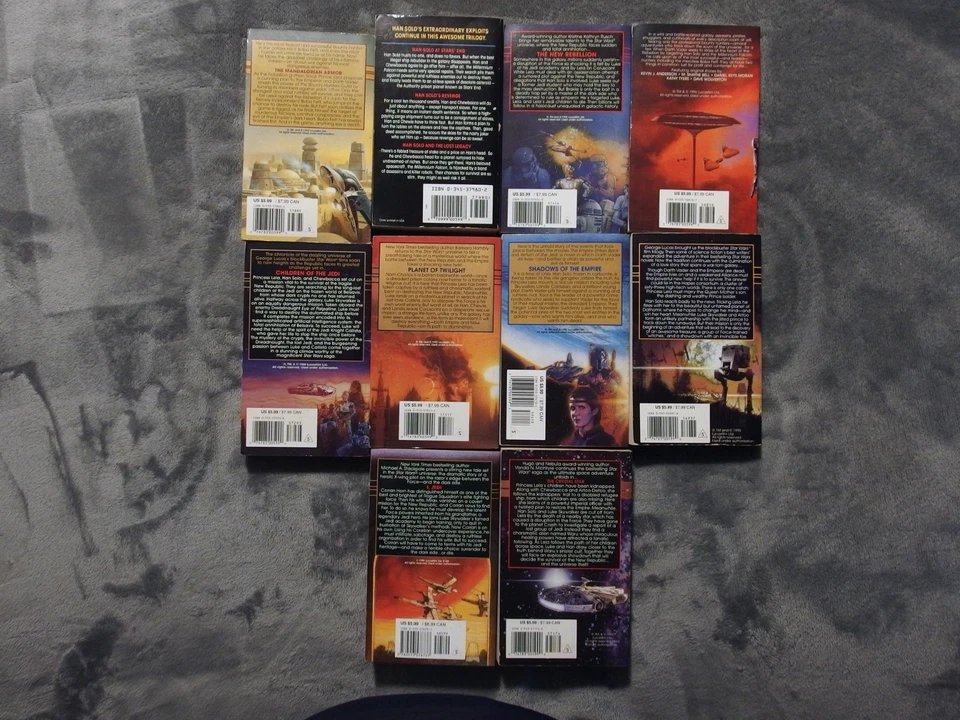 Lot of 10 Star Wars Legends Paperbacks I Jedi Shadows Bounty Hunters Han Solo PB Foto 2 de 4