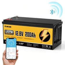 12V 200AH Lithium Leisure Battery LiFePO4 Bluetooth BMS 200A Deep Cycle RV Boat