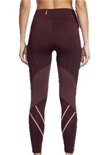 Lululemon All Meshed Up Bordeaux Drama Flash Light 7/8 Tight Leggings Sz 2