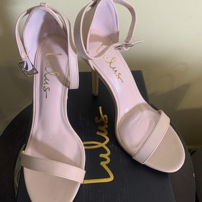 New Lulus Elsi Naked Vanilla Heels With Buckle Women s 6.5