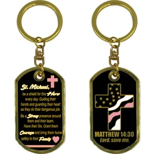 GL5-008 Breast Cancer Awareness Survivor Prayer Saint Michael Corrections Protec
