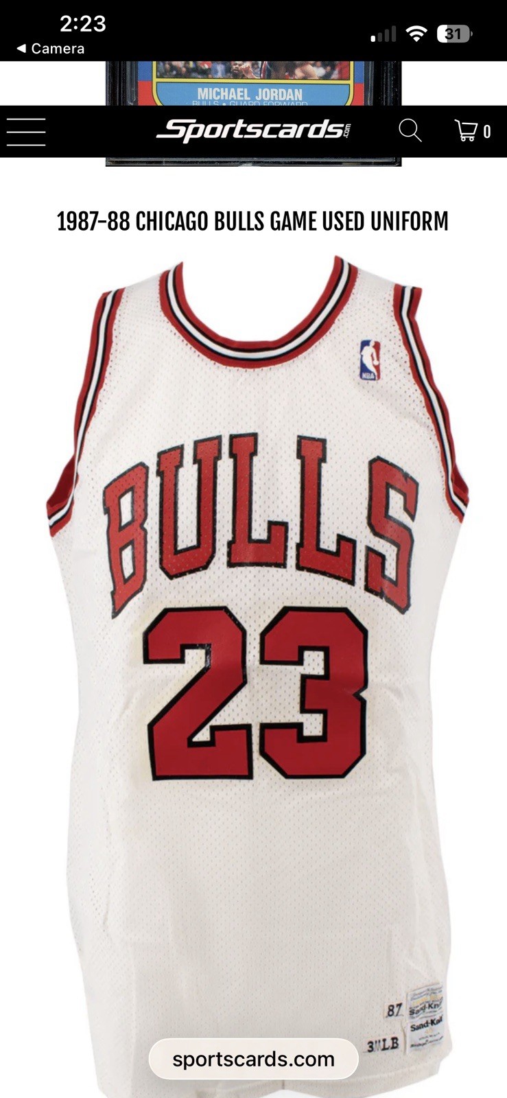 1986-87 Fleer - Michael Jordan #57 (RC) Jersey Fusion Authentic Altered Rookie view 5