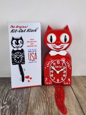 Red Kit Cat Klock Classic Wall Clock Retro Home Decor Collectible