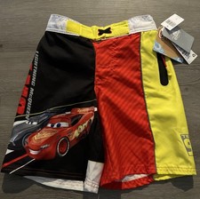 Disney Store Cars Lightning McQueen Kids Swim Trunks 50 UV Protection Size 7/8