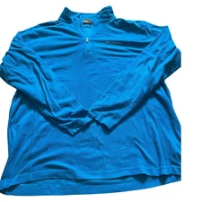 Columbia Mens Large Blue 1/4 Zip Fleece Sweater 